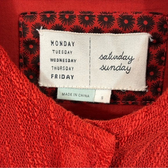 Anthropologie Saturday Sunday Jacket Womens Sz S Rust Zip Snaps Drawstring Waist - Picture 7 of 13